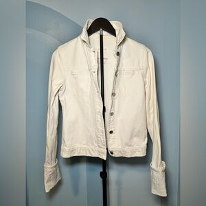 Vintage Helmut Lang White Denim Jacket with Extended Cuffs! RARE!